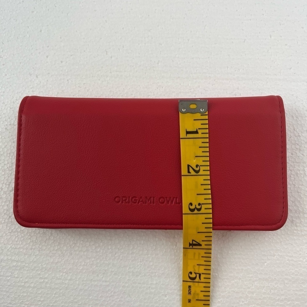 Origami Owl Red “Count Your Blessings” Snap Closure Wallet - Picture 12 of 13